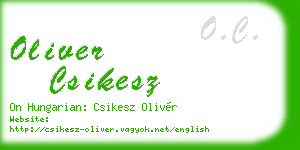 oliver csikesz business card